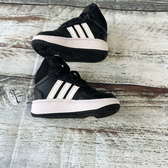 Adidas Hoops Mid 3.0 AC I Toddler Sneakers - Black/White - Size 4K - Picture 6 of 11